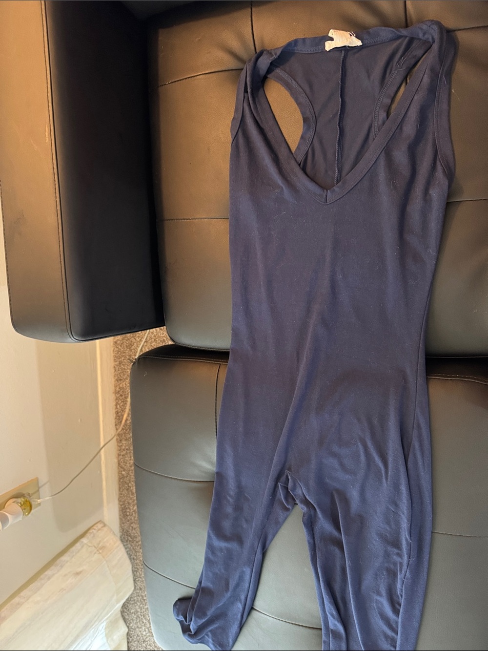 Navy V-Neck Sleeveless Women's Bodysuit
